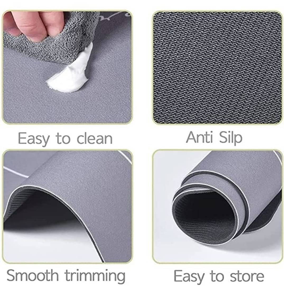 Quick Drying Bathroom Mats Anti Slip Water Absorbing Floor Mat Washable Anti Skid Foot Mat (40x60 CM) Multicolor