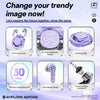 Crystal Transparent Waterproof & Wireless Earbuds, Transparent Charging Case and LED Digital Display | ENC Noise Cancelling, Touch Control