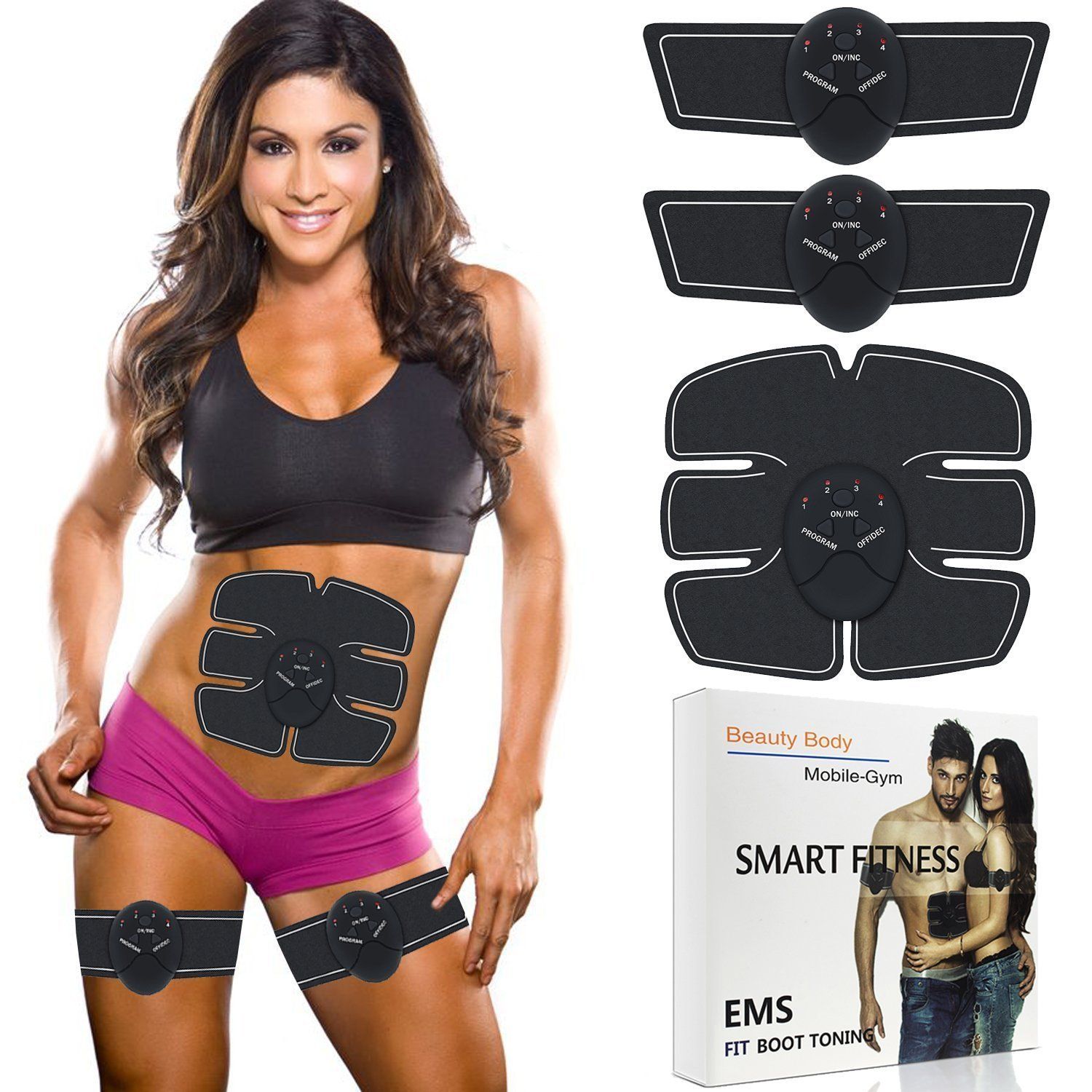 EMS Abdominal Muscle Stimulator Trainer USB Connect Abs Fitness Equipment askddeal.com
