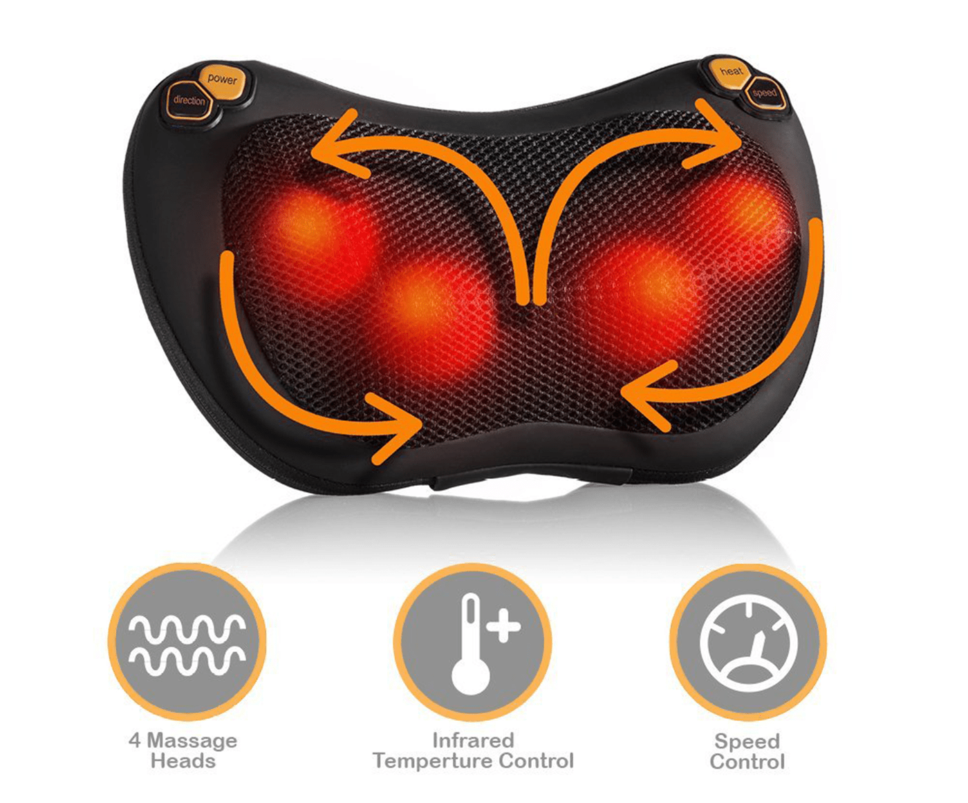 Electronic Neck Cushion Full Body Massager with Heat for pain relief Massage Machine for Neck Back Shoulder Pillow Massager - Swiss Relaxation therapy (Brown) askddeal.com